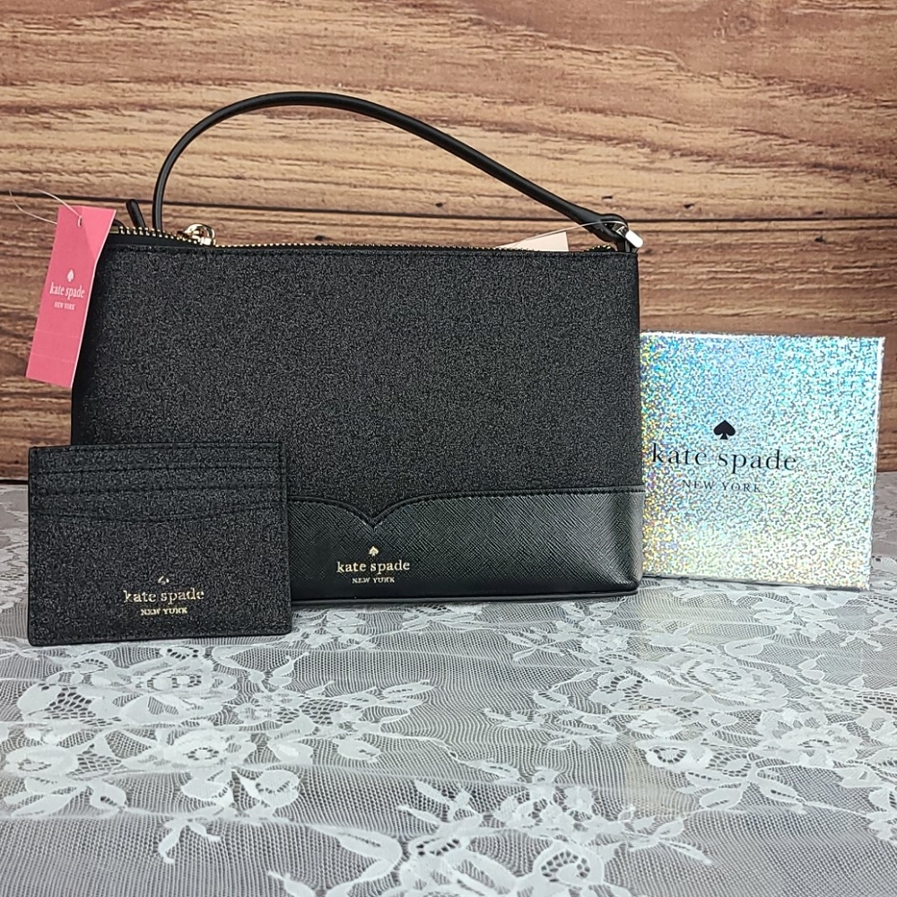 Kate Spade Lola Glitter Crossbody w/Card Holder